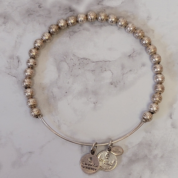 Alex‎ and Ani + Energy Bangle Bracelet American Flag Charm Made with Love USA - Picture 1 of 5